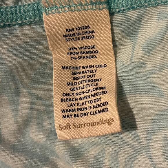 Soft Surroundings Top Size Medium Teal Artisan Weekend Getaway Peplum Boat Neck - Picture 4 of 6